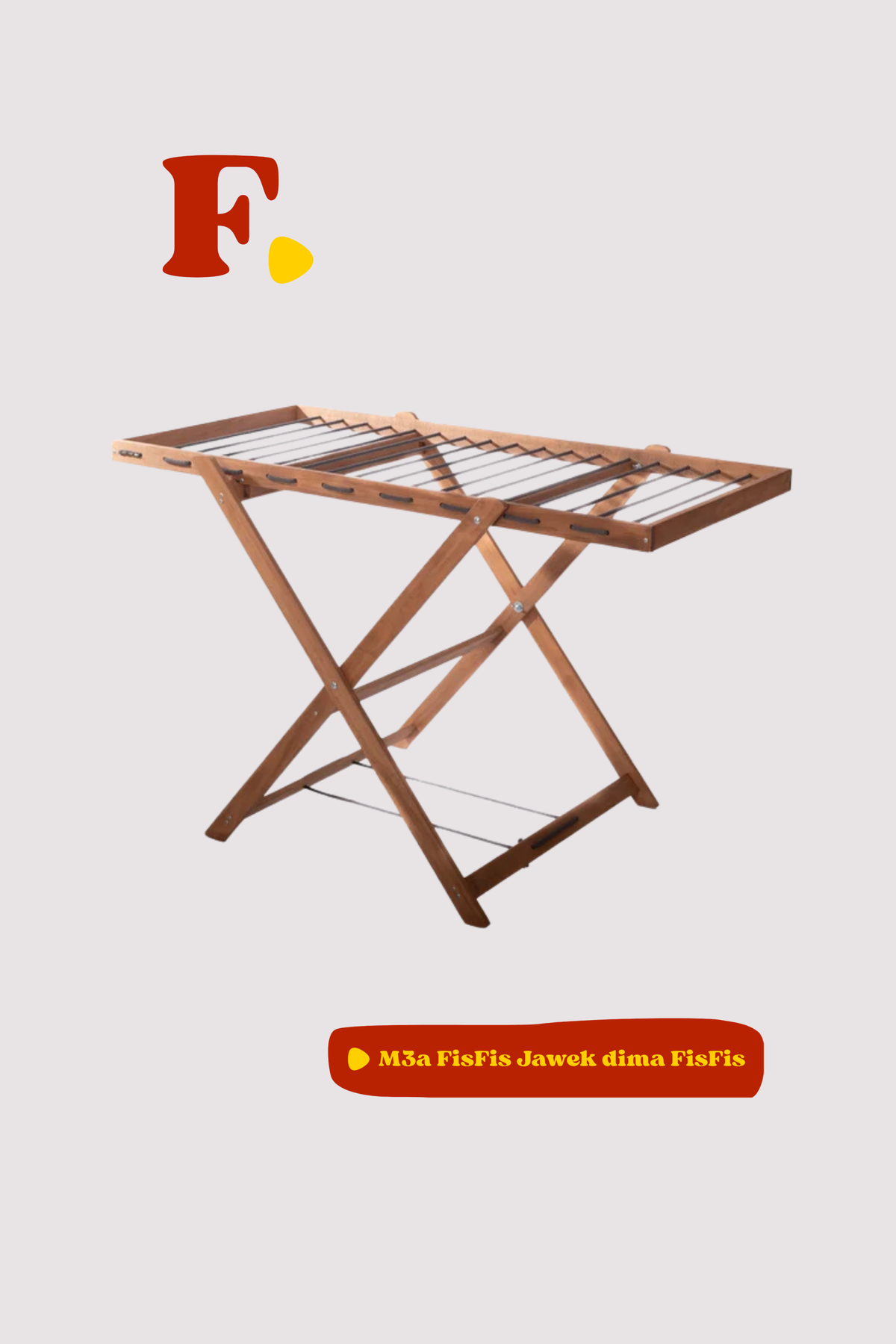 Sèche linge pliable en bois - 78 × 120 cm
