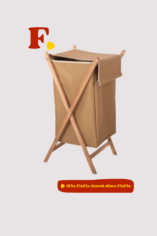 Panier à linge en bois 80 × 40 cm